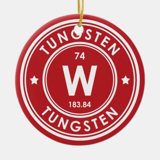 Wolfraam Element Rood Keramisch Ornament (Voorkant)