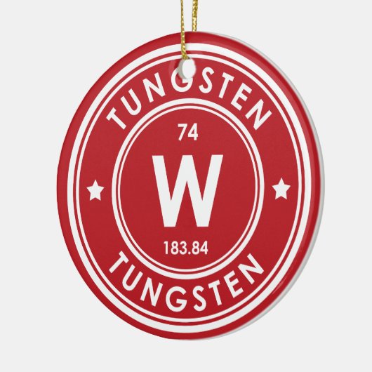 Wolfraam Element Rood Keramisch Ornament (Links)