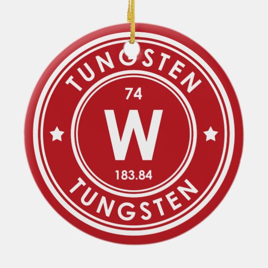 Wolfraam Element Rood Keramisch Ornament (Achterkant)