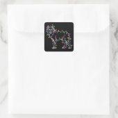 Wolf's Boom Kerstmis Kerst Huisdier Dier Wolf Lief Vierkante Sticker (Tas)