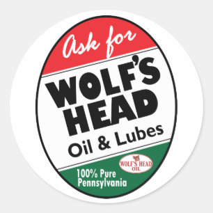 Wolfs Head-teken Ronde Sticker