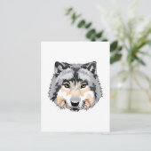 WOLFS-HOOFD BRIEFKAART (Staand voorkant)
