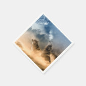 Wolfs Howl op een Herfst van de Koude Foggy Starry Servet (Hoek)
