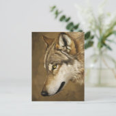 Wolfs Keen Gaze Briefkaart (Staand voorkant)