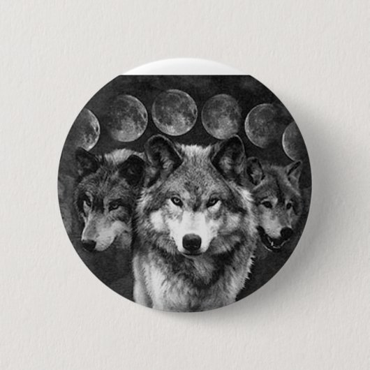 Wolf's knop ronde button 5,7 cm (Voorkant)
