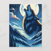 Wolfs Moonlit Howl Briefkaart (Voorkant)