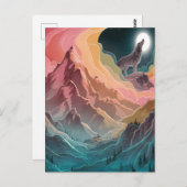 Wolfs Moonlit Howl Briefkaart (Voorkant / Achterkant)