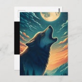 Wolfs Night Song Briefkaart (Voorkant / Achterkant)