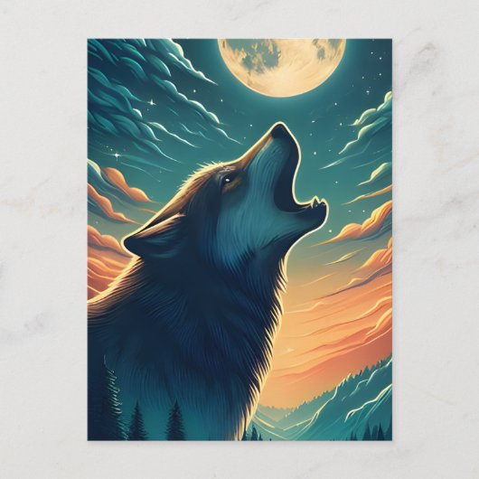 Wolfs Night Song Briefkaart (Voorkant)