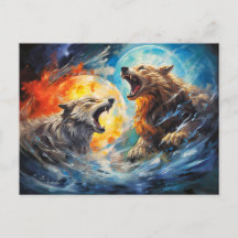 Wolfs Sköll and Hati hunting moon and sun