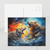 Wolfs Sköll and Hati hunting moon and sun Briefkaart (Voorkant / Achterkant)