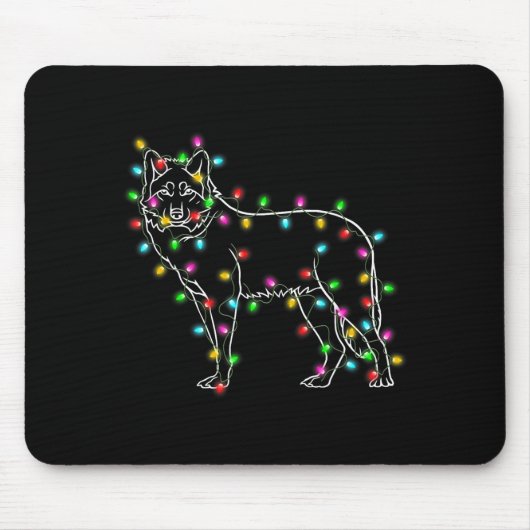 Wolfs Tree Christmas Sweater Xmas Pet Animal Wolf Muismat (Voorkant)