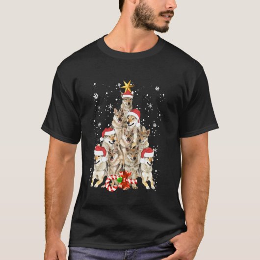 Wolfs Tree-kerstzuster Xmas Pet Animal Wolf T-shirt (Voorkant)