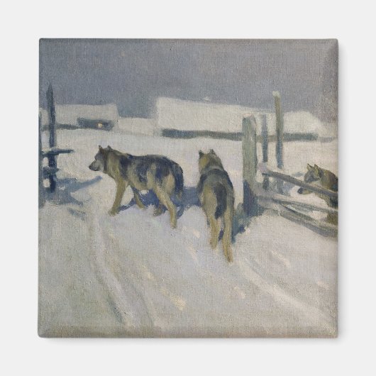 Wolfs, Winter Night, c.1910 Magneet (Voorkant)