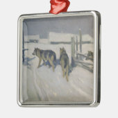 Wolfs, Winter Night, c.1910 Metalen Ornament (Links)