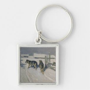 Wolfs, Winter Night, c.1910 Sleutelhanger