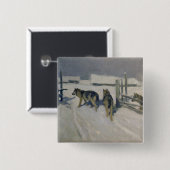 Wolfs, Winter Night, c.1910 Vierkante Button 5,1 Cm (Voorkant /achterkant)