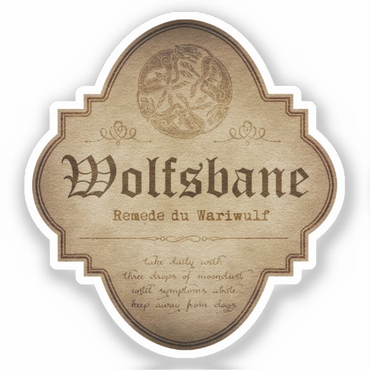 Wolfsbane Apothecary DC Sticker (Voorkant)