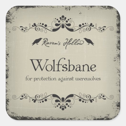 Wolfsbane Halloween Jar Sticker Label (Voorkant)