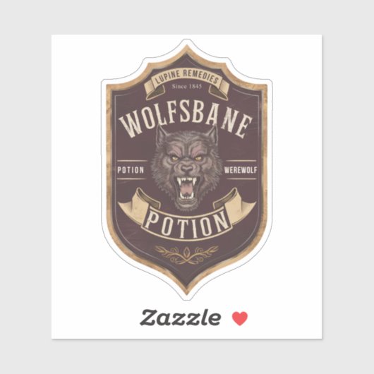 Wolfsbane Potion Label Sticker (Vel)