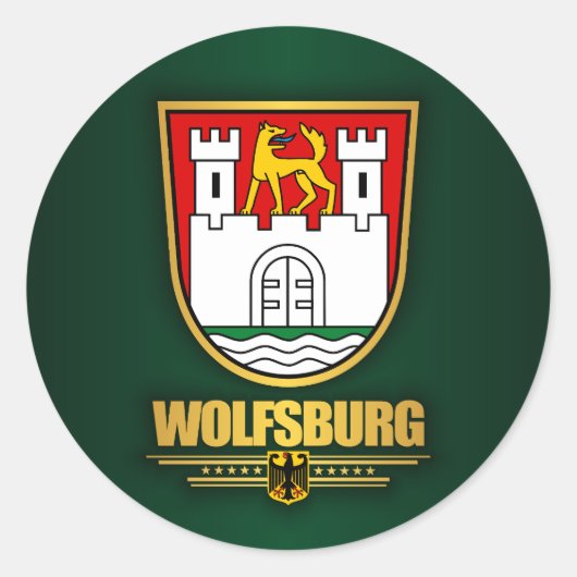 Wolfsburg Ronde Sticker (Voorkant)