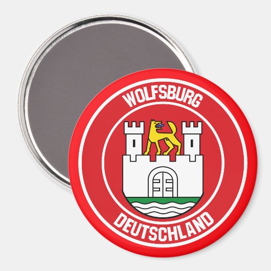 Wolfsburg Round Emblem Magneet (Voorkant / Achterkant)