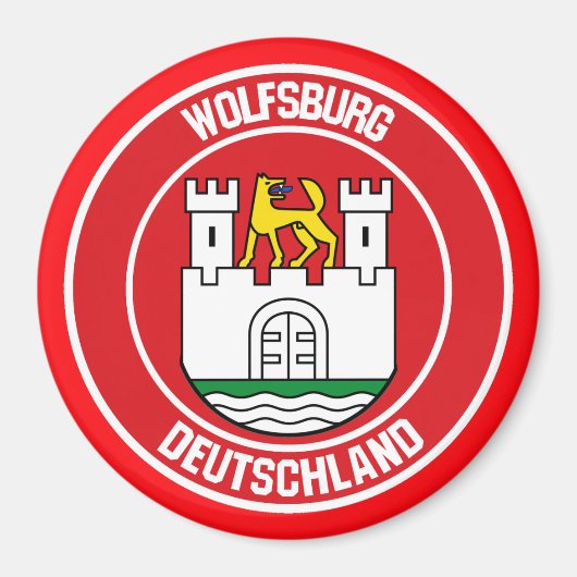 Wolfsburg Round Emblem Magneet (Voorkant)