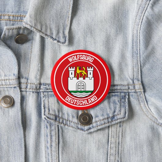 Wolfsburg Round Emblem Ronde Button 7,6 Cm (In situ)