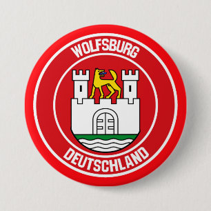 Wolfsburg Round Emblem Ronde Button 7,6 Cm