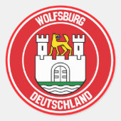 Wolfsburg Round Emblem Ronde Sticker (Voorkant)