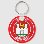 Wolfsburg Round Emblem Sleutelhanger (Voorkant)