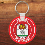 Wolfsburg Round Emblem Sleutelhanger (Voorkant)