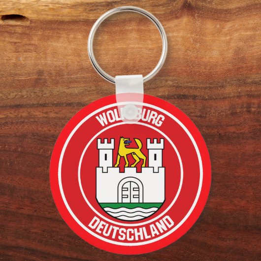 Wolfsburg Round Emblem Sleutelhanger (Voorkant)