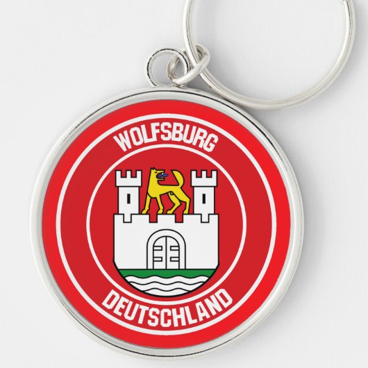 Wolfsburg Round Emblem Sleutelhanger (Voorkant)