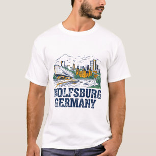 Wolfsburg Silhouette Architectuur En Rivier Uitzic T-shirt