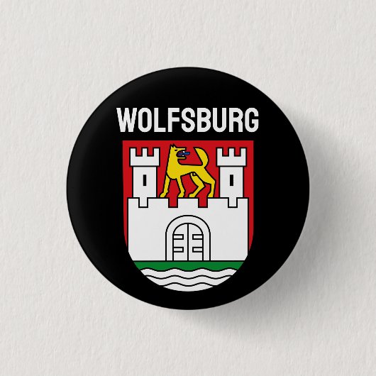 Wolfsburg wapen, Duitsland Ronde Button 3,2 Cm (Voorkant)