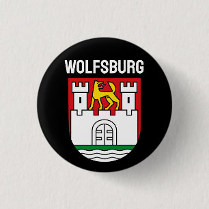 Wolfsburg wapen, Duitsland Ronde Button 3,2 Cm
