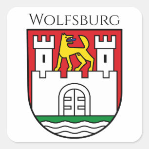 Wolfsburg wapen, Duitsland Vierkante Sticker