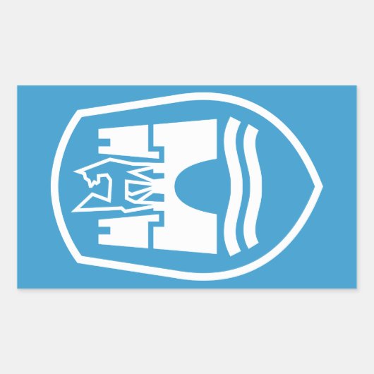 Wolfsburg wapenschild (wit) rechthoekige sticker (Voorkant)