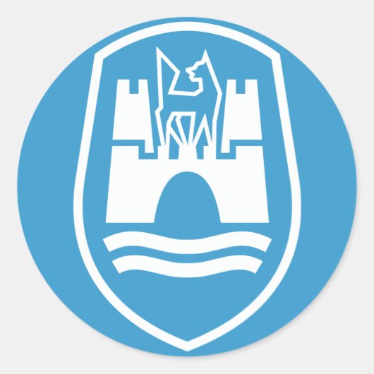 Wolfsburg wapenschild (wit) ronde sticker (Voorkant)