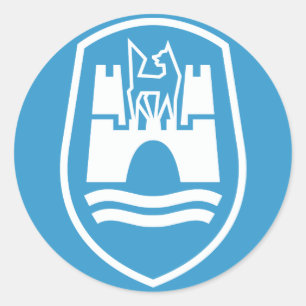 Wolfsburg wapenschild (wit) ronde sticker