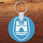 Wolfsburg wapenschild (wit) sleutelhanger (Voorkant)