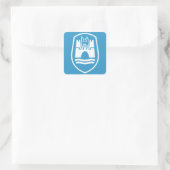 Wolfsburg wapenschild (wit) vierkante sticker (Tas)