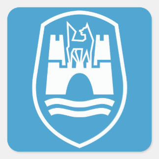 Wolfsburg wapenschild (wit) vierkante sticker