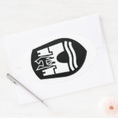 Wolfsburg wapenschild (zwart wit) ovale sticker (Envelop)