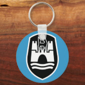 Wolfsburg wapenschild (zwart wit) sleutelhanger (Voorkant)