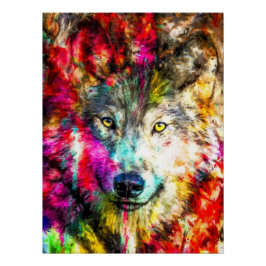 Wolfschildering Perfect Poster