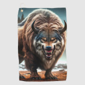 wolfsdier golfhanddoek (Voorkant)
