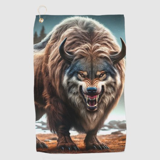 wolfsdier golfhanddoek (Voorkant)