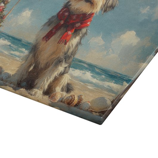 Wolfshond Dog Christmas  Beach Snijplank (Hoek)